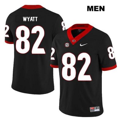 Men's Georgia Bulldogs NCAA #82 Kolby Wyatt Nike Stitched Black Legend Authentic College Football Jersey MRV5554DU